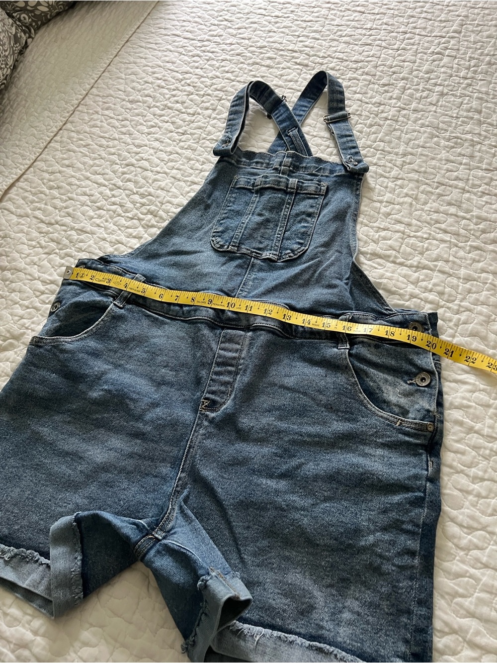 Wallflower Dark Blue Denim Overall Shorts